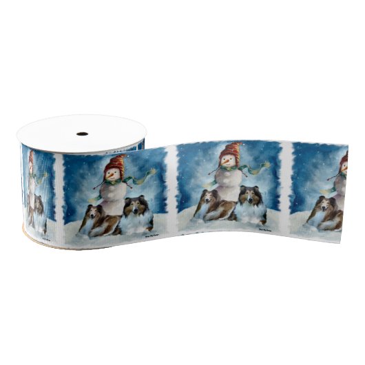 Colliese und Snowman Weihnachten Ripsband (Spule)