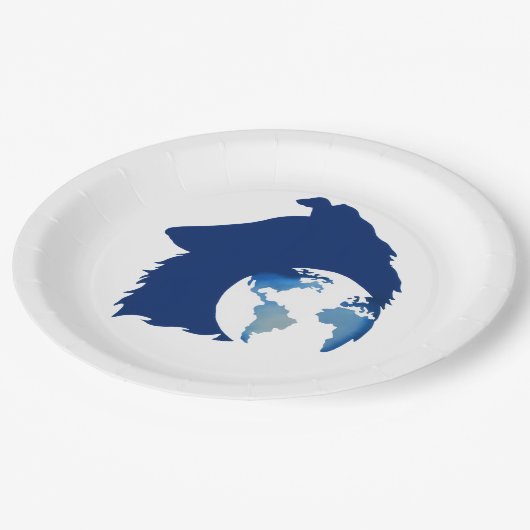 ColliesWithoutBorder logo Pappteller (Schrägansicht)