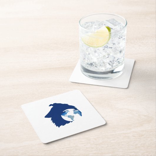 ColliesWithoutBorder logo Rechteckiger Pappuntersetzer (Vor Ort)