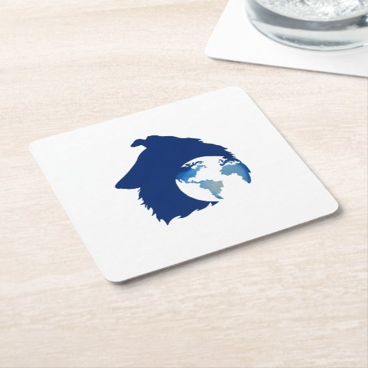 ColliesWithoutBorder logo Rechteckiger Pappuntersetzer (angewinkelt)