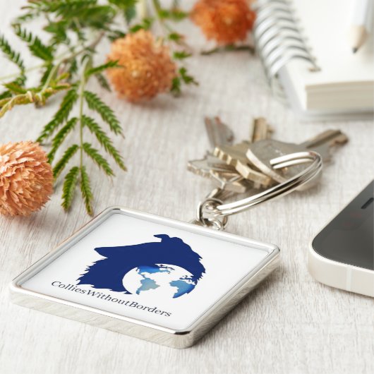 ColliesWithoutBorders log Schlüsselanhänger (Seite)