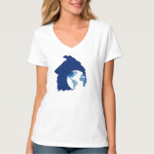 ColliesWithoutBorders Logo on a vneck tshirt (Vorderseite)