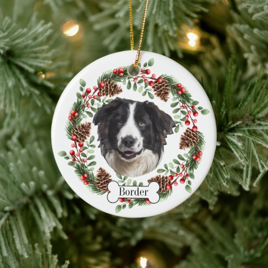 Collihund Keramik Ornament (Baum)