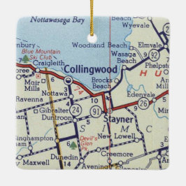 Collingwood on Vintag Map Keramikornament