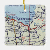 Collingwood on Vintag Map Keramikornament (Vorderseite)