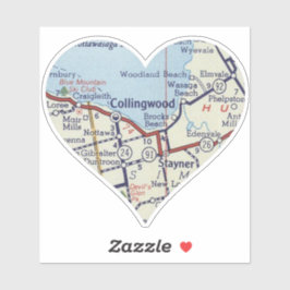 Collingwood Ontario Vintage Karte Aufkleber