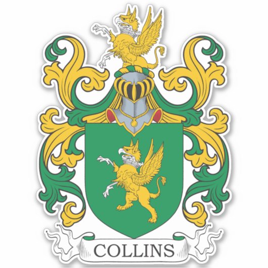 Collins Familienwappen Aufkleber (Vorderseite)
