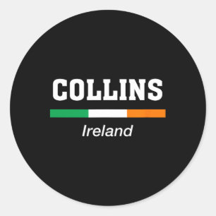 Collins Irischer Familienname St. Patricks Day Irl Runder Aufkleber