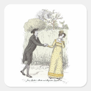 Collins Miss Lucas Jane Austen Pride&Prejudice Quadratischer Aufkleber