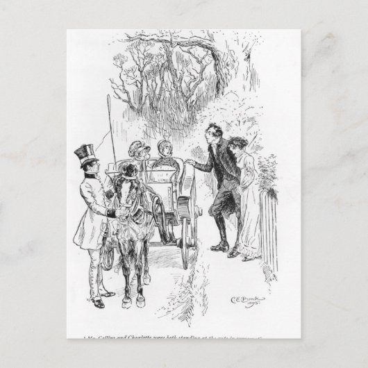 Collins und Charlotte waren stehend Postkarte (Vorderseite)