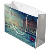 Collinsville Birthday Große Geschenktüte (Rückseite Schrägansicht)