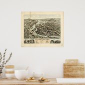 Collinsville Connecticut 1878 Antique Panoramic Ma Poster (Küche)