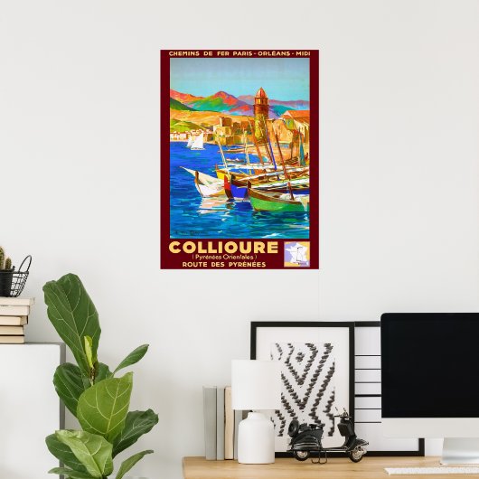 Collioure, Pyrenäen, Frankreich, Boote im Hafen,Vi Poster (Heimbüro)