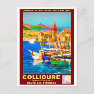 Collioure, Pyrenäen, Frankreich, Boote im Hafen,Vi Postkarte