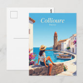 Collioure Ufer Frankreich Postkarte (Vorne/Hinten)