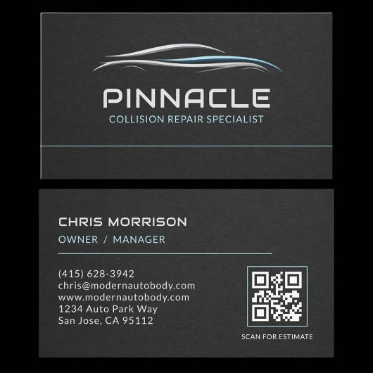 Collision Repair Specialist QR Code Professional Visitenkarte