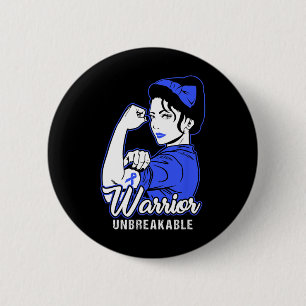 Collon Cancer Warrior Shirt Colorectal Cancer Awar Button
