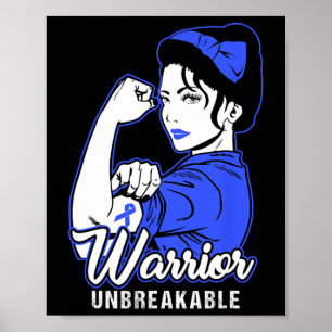 Collon Cancer Warrior Shirt Colorectal Cancer Awar Poster