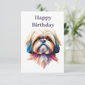 Collorfull Shih Tzu Karte (Stehend Vorderseite)