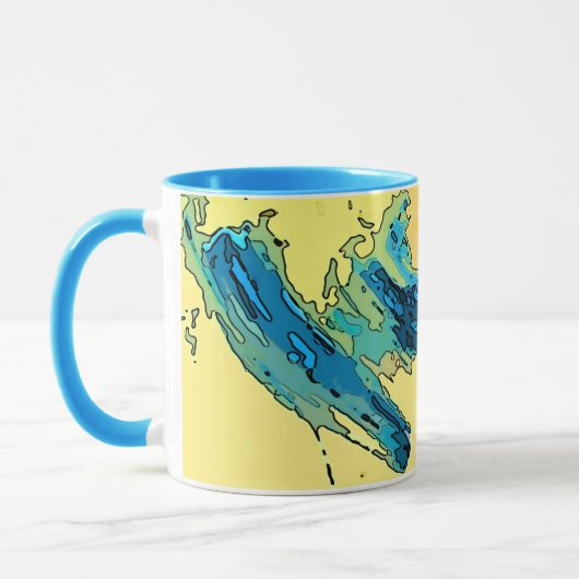 Collzierbare farbenfrohe PiCassieO Tasse West Wind (Links)