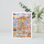 Colmar Alsace Deutschland Reisen Place Wasserfarbe Postkarte (Stehend Vorderseite)