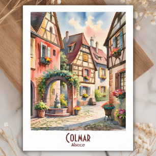 Colmar Alsace Frankreich Reisen Vintages Wasser Postkarte