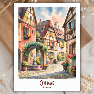 Colmar Alsace Frankreich Reisen Vintages Wasser Postkarte