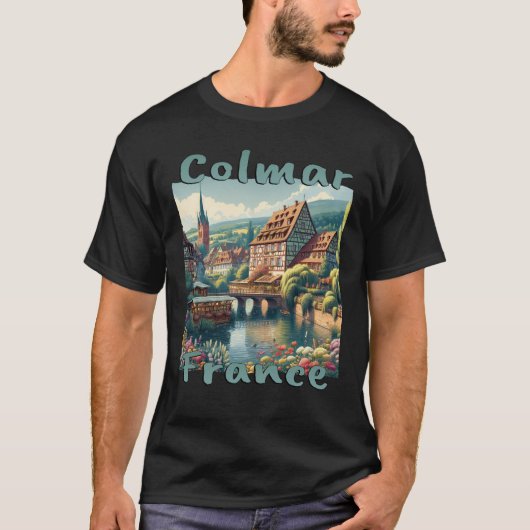 Colmar Altstadt Halbzeitshaus Blick Blick T-Shirt (Vorderseite)