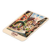 Colmar France Alsace Watercolor Travel Custom Text Magnet (Linke Seite)