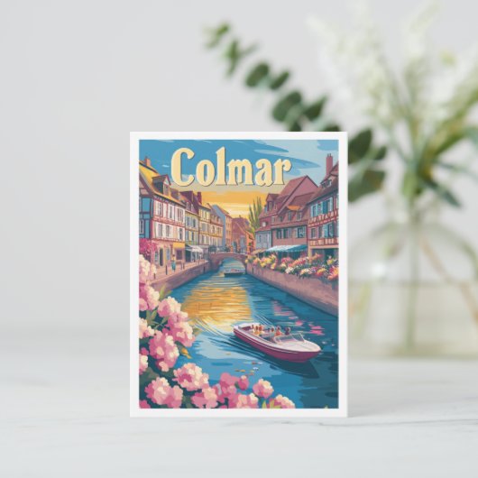 Colmar France Art Vintage Postkarte (Stehend Vorderseite)
