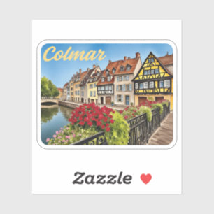 Colmar France Watercolor Aufkleber