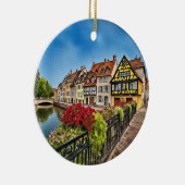 Colmar France Watercolor Keramik Ornament (Rechts)