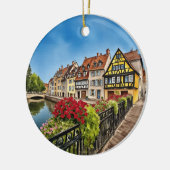 Colmar France Watercolor Keramik Ornament (Links)