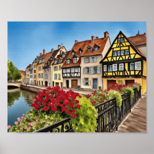Colmar France Watercolor Poster