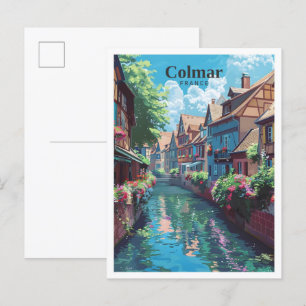Colmar Frankreich Kunst Vintage Reise Postkarte