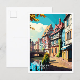 Colmar Frankreich Kunst Vintage-Reiseillustration Postkarte