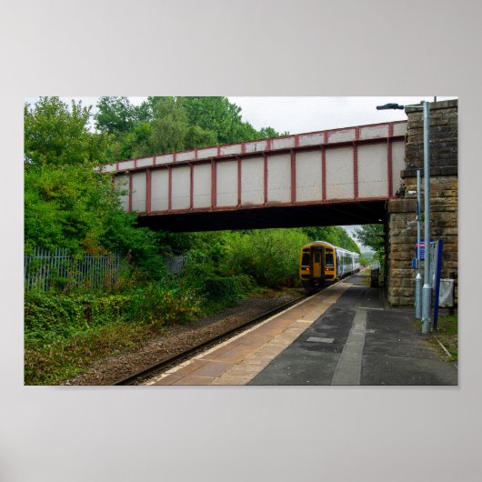 Colne Bound Train Leaving Burnley Barracks Railway Poster (Vorne)