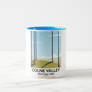 Colne Valley Regionalpark England Eisenbahnplakat Zweifarbige Tasse