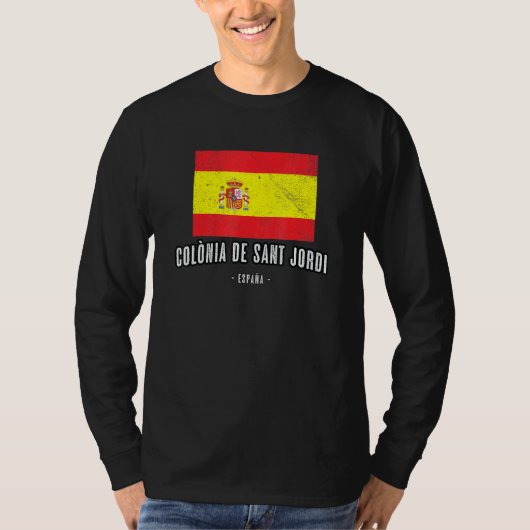 Colnia De Sant Jordi Spain Flag Stadt Bandera Ro T-Shirt (Vorderseite)