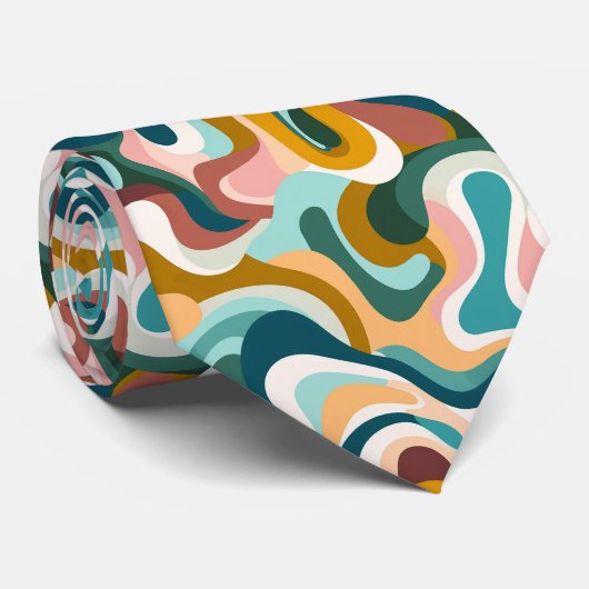 Coloedul Bonemian Wirble Formen Muster Krawatte (Gerollt)