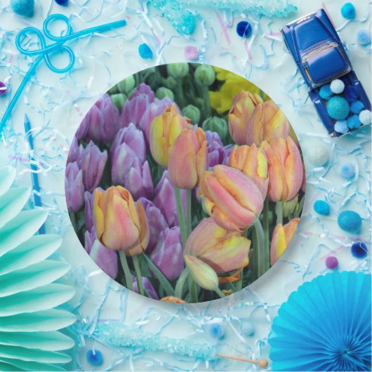 Coloful Bündel Tulpen Pappteller (Party)