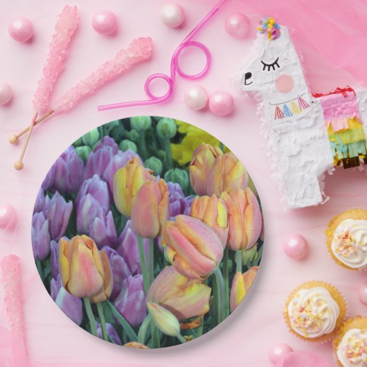 Coloful Bündel Tulpen Pappteller (Party)