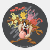 Coloful "Tantrum" TAZ™ Runder Aufkleber (Vorderseite)