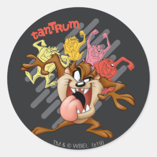 Coloful "Tantrum" TAZ™ Runder Aufkleber