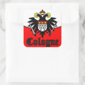 COLOGNE ADLER WAPPEN KÖLN QUADRATISCHER AUFKLEBER (Tasche)