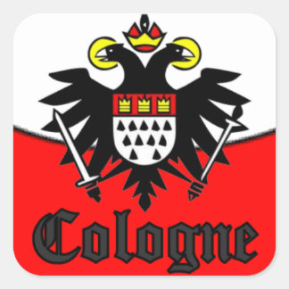 COLOGNE ADLER WAPPEN KÖLN QUADRATISCHER AUFKLEBER