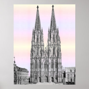 Cologne cathedral 1911 – Kölner Dom pastel Poster