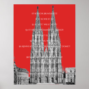 Cologne Dome Cologne Köln Das Kölsche Grundgesetz Poster