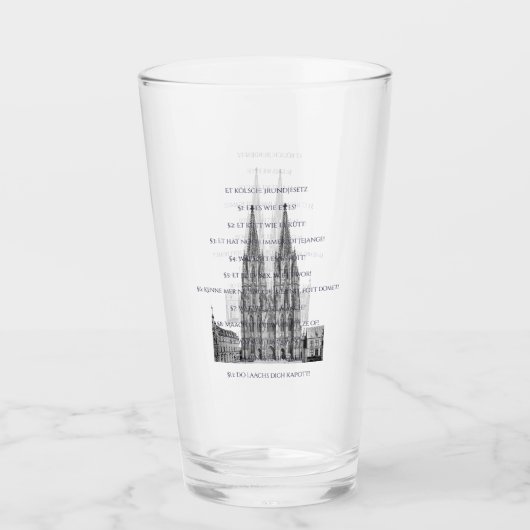 Cologne Dome Cologne Köln Kölsches Grundgesetz Glas (Vorderseite)