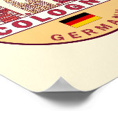 Cologne Germany City Skyline Emblem Poster (Ecke)